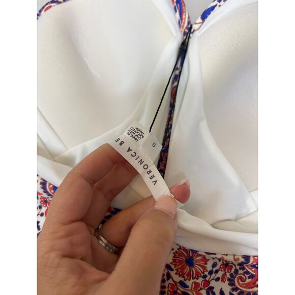 NWT Veronica Beard Hazina Paisley Ruched One-Piece Swimsuit Size: Small - Picture 6 of 8